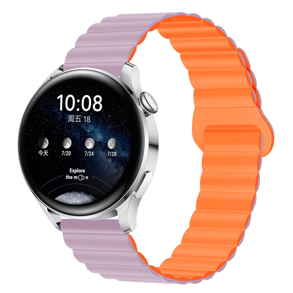 Light purple with orange