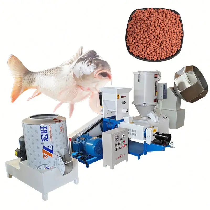 Linha automática de produção de ração animal equipamentos para ração de peixes e camarões máquina de granulação e mistura