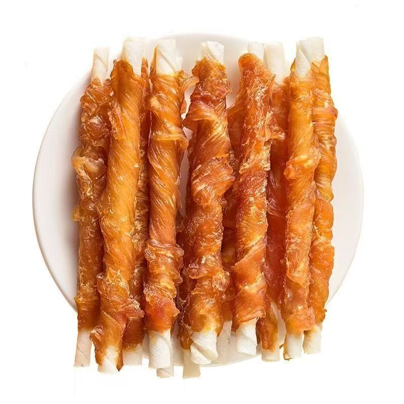 Chicken wrapped with rawhide