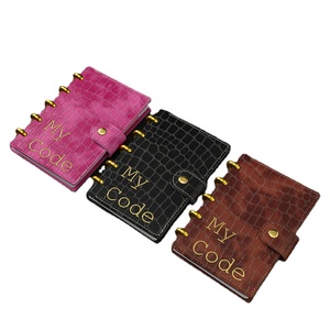 RINGNOTE My code Set di quaderni in pelle con rilegatura a disco quaderni quadrati in pelle Pu di alta qualità - Product Image 1