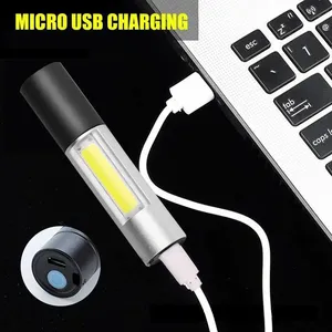 ไฟ USB กันน้ำแบบชาร์จไฟได้พร้อมโหมดสวิตช์3โหมดไฟฉายแบบพกพาแฟลชกลางแจ้ง - Product Image 3