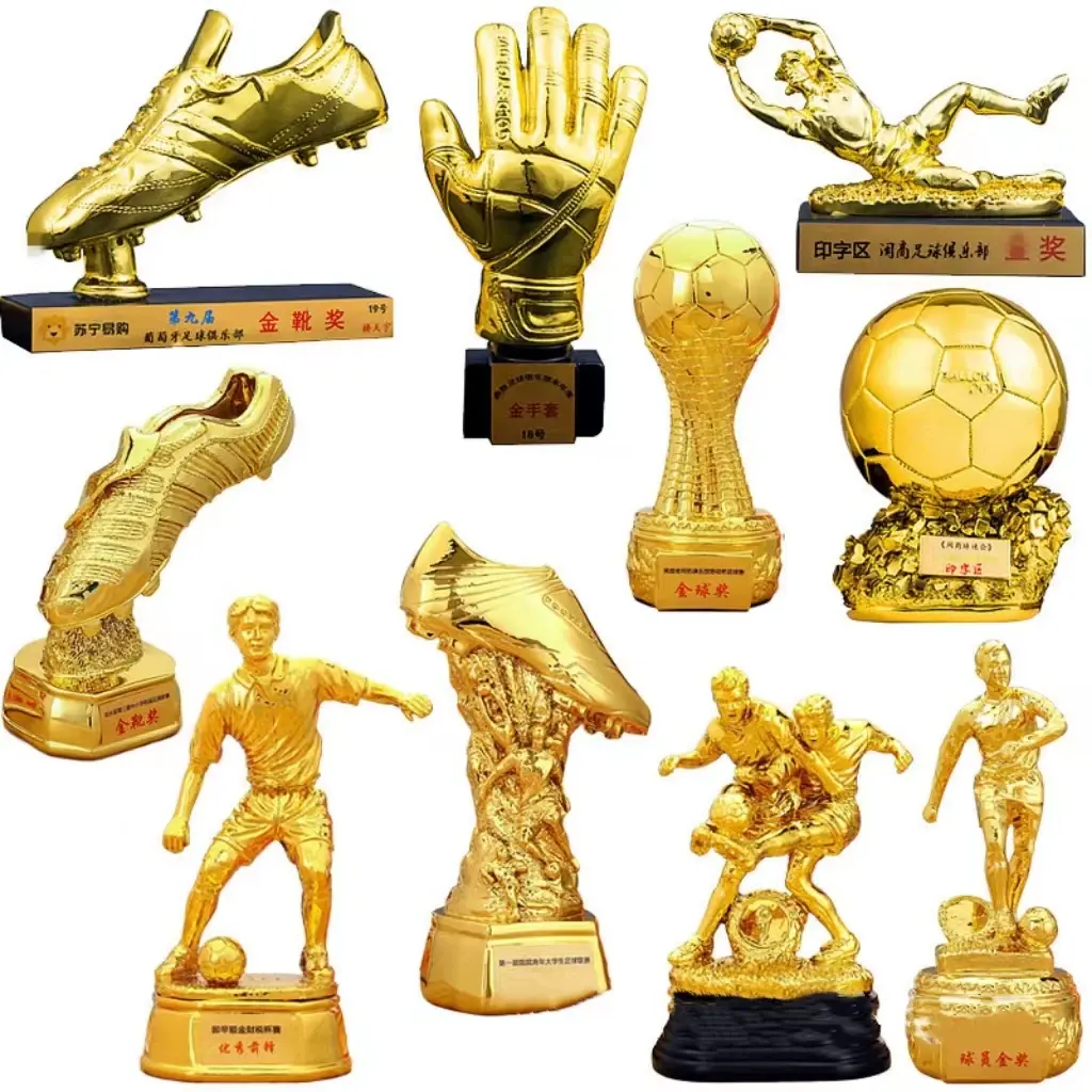 Grand trophée personnalisé en métal doré coupe sports award football coupe du monde trophée pour événement