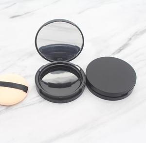 Forma rotonda scatola di polvere compatta vuota nero plastica pressata compatto contenitore di imballaggio in polvere con specchio - Product Image 3