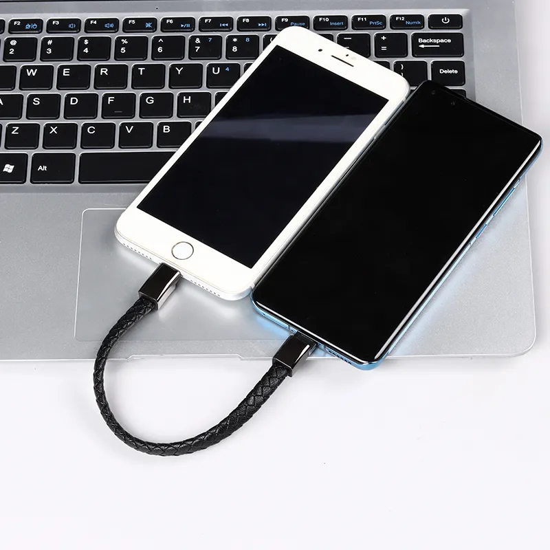 팔찌 PU 가죽 전화 데이터 usb type-c 2.4a 전원 동기화 USB 고속 케이블 안드로이드 팔찌 충전 케이블