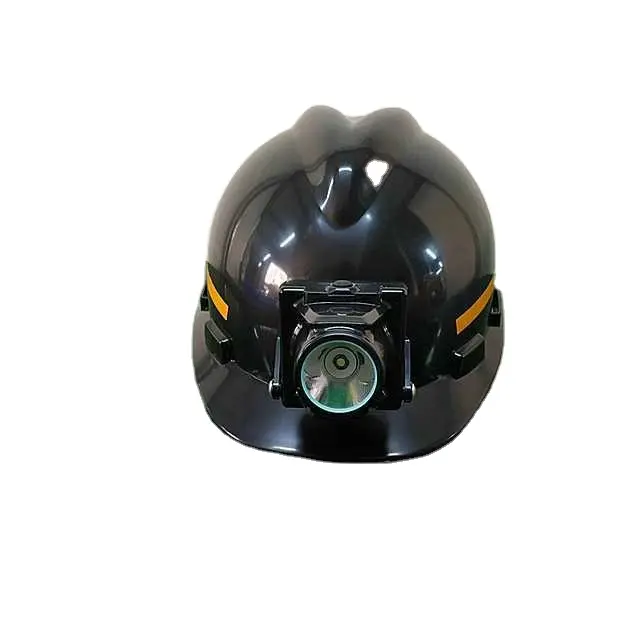 Helm Keselamatan Pertambangan dengan Lampu Penambang untuk Pekerja Topi Keras Pelindung Kepala Standar Abs Cangkang Helm Kerja Konstruksi