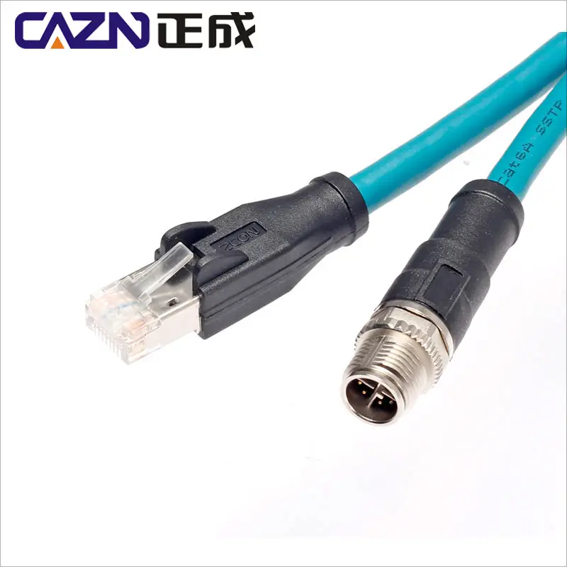 Kabel Jaringan Gigabit M12 Kabel Sensor Ultra-fleksibel Kamera Industri Kabel Kode M12 Ke RJ45 Cognex 8pin