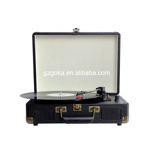 Reproductor de radio portátil Retro, vinilo programable, doble tocadiscos, CD, cassette - Product Image 3
