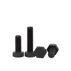 ASME B18.2.1 yüksek mukavemetli karbon çelik altıgen başlı cıvata 16mm uzunluk M4 konu siyah oksit kaplama toplantı DIN ve BS standartları - Product Image 4