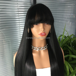 Tổng hợp tóc tóc giả bán buôn dài thẳng tóc giả với những tiếng nổ, tip phẳng mở rộng tóc ponytails PIXIE cắt tóc giả tóc con người - Product Image 3