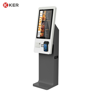 カスタム21.5インチ床立って自己注文支払いキオスクレストランガソリンスタンドPOSシステムクレジットカード支払い