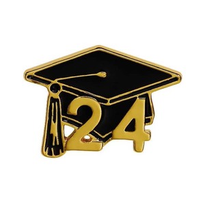 2024 Tùy Chỉnh Bán Buôn Tốt Nghiệp Cap Ve Áo Pin Lưu Niệm Biểu Tượng Huy Hiệu Shinny Vàng Tốt Nghiệp Trâm Lớp 2024 Ve Áo Huy Hiệu Pin - Product Image 3