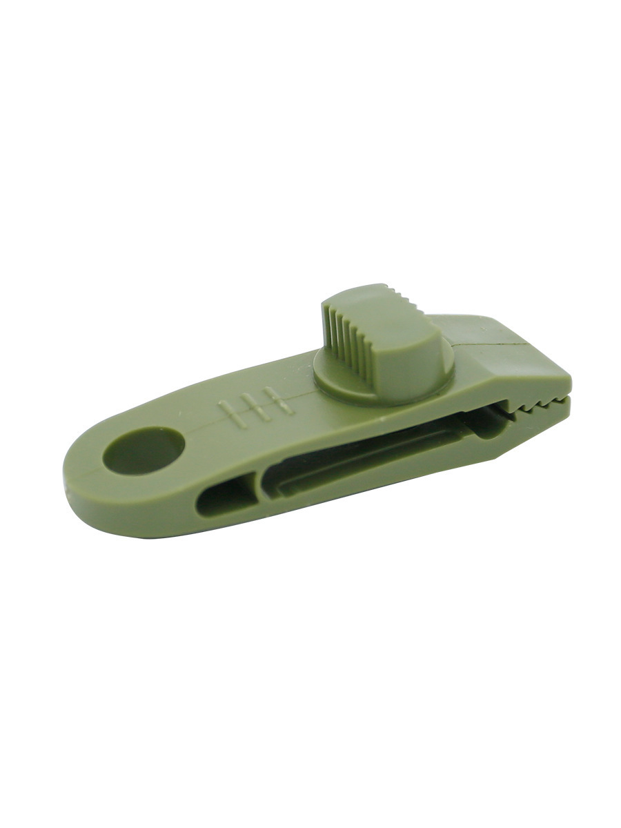 A single army-green clip
