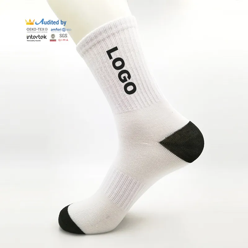 Calcetines unisex con diseño de varios patrones de Jacquard, calcetería de hilo de algodón de alta calidad con logotipo personalizado del fabricante