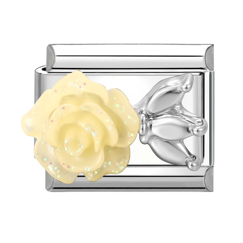 Beige flower silver