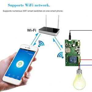 EWeLinkスマートリモコンWifiワイヤレススイッチモジュール1CHDC 12V 32V AC220VインチングセルフロックWIFI受信10Aリレー - Product Image 6