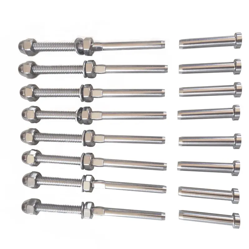 316 in acciaio inox 1/8 "Swage filettato terminale perno per ponte cavo ringhiera kit Hardware