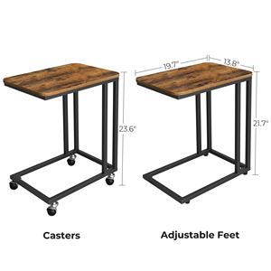 VASAGLE边桌工业乡村金属木边桌客厅卧室c形咖啡边桌 - Product Image 6