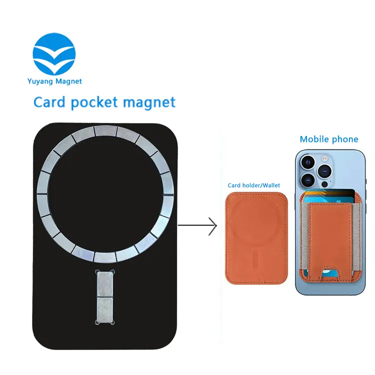 携帯電話と財布を接続するためのカードスリーブN52磁石に磁気を追加する新しいデザインの更新された財布磁石