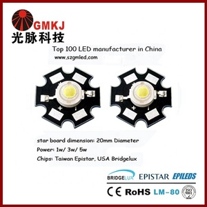 Bridgelux Epistar Chip Wide Angle 140 Degree <strong>Star</strong> Aluminum Heatsink <strong>1w</strong> /3w White High Power <strong>LED</strong> 80 3 Years Warm White 3v 100 1.0 - Product Image 5