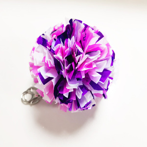 Altın gümüş kırmızı mor spor Cheer aksesuarları Mini sıcak pembe Cheer Pom Poms yay anahtarlık - Product Image 4