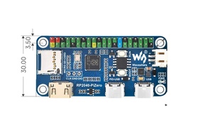 Placa DE DESARROLLO Waveshare, basada en el procesador Raspberry Pi RP2040 de doble núcleo - Product Image 2