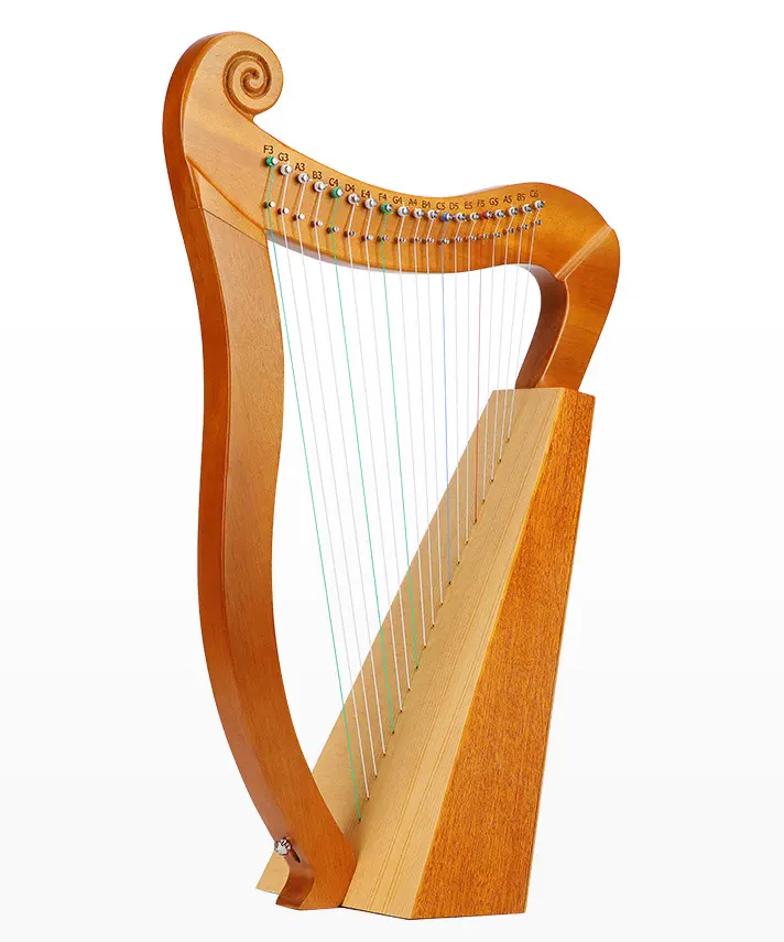 China fábrica venda direta 19 cordas sólida mahogany madeira lyre harp com acessórios guitarra