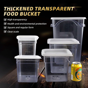 2L-22L plastik PC PP madde Bin kutu ticari mutfak için gıda saklama kabı çok fonksiyonlu yuvarlak gıda saklama kabı - Product Image 6