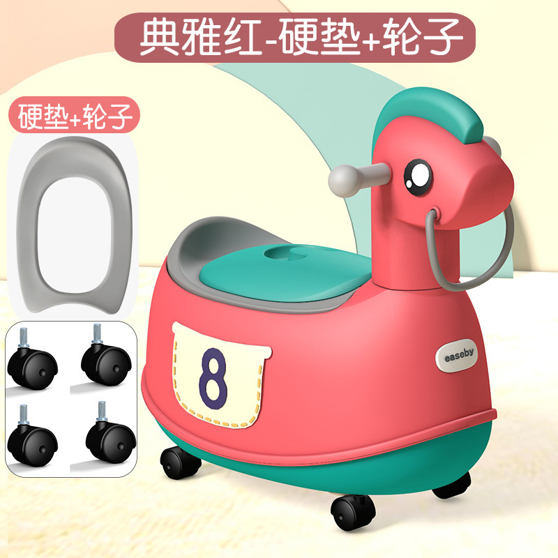 Blue wooden horse (PU model), no wheels, no music.