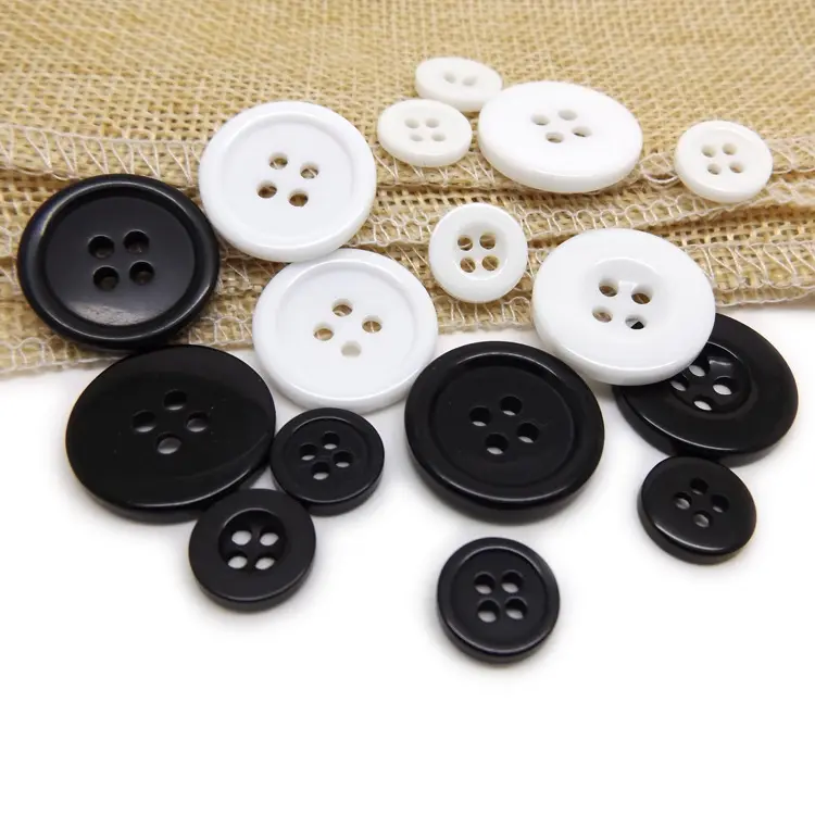 Wholesale Custom snap 4-Holes Resin Button plastic for clothes shirt long sleeve