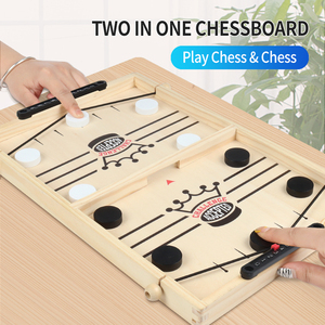 2 in <strong>1</strong> Table Desktop Winner Board <strong>Games</strong> Set Fast Paced Sling Puck <strong>Game</strong> for Kids Big Size Wood Toy Free Sample for Home Use