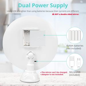 15X Lighted Cosmetic Mirror Suction Cup <strong>Dual</strong> Power Supply Bathroom Magnifying Mirror Adjustable Lighting Magnified <strong>Reflection</strong> - Product Image 3