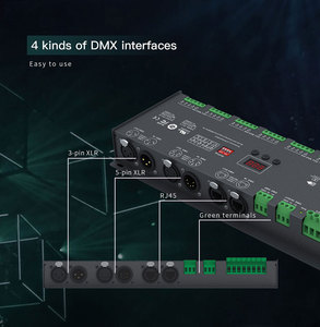 Ltech LT-903-DIP DMX 512 Decoder LT-903 8bit 16bit RDM RGB 8A * 3CH Max.24A Max.576W XLR RJ45 rdmx Decoder per illuminazione scenica - Product Image 5