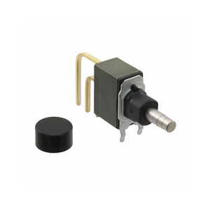 M2B15AA5G40-<strong>HA</strong> Push Button Switch SPDT On-Mom <strong>Standard</strong> Through Hole Right Angle Vertical M2B15AA5G40HA Round Button Black