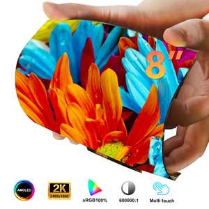8 inch linh hoạt màn hình cảm ứng hiển thị 2480*1860 LCD AMOLED mô-đun mỏng uốn cong mặc 360 IPS màn hình cảm ứng OLED hiển thị 2K - Product Image 2