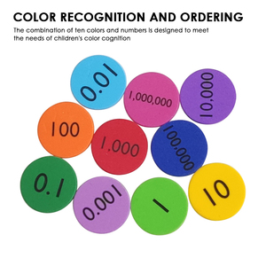 300pcs/bag Soft Foam <strong>10</strong>-Value Decimals to Whole Numbers Place Discs Set <strong>Counting</strong> Chips for Kids Base Manipulatives Math Counters - Product Image 4