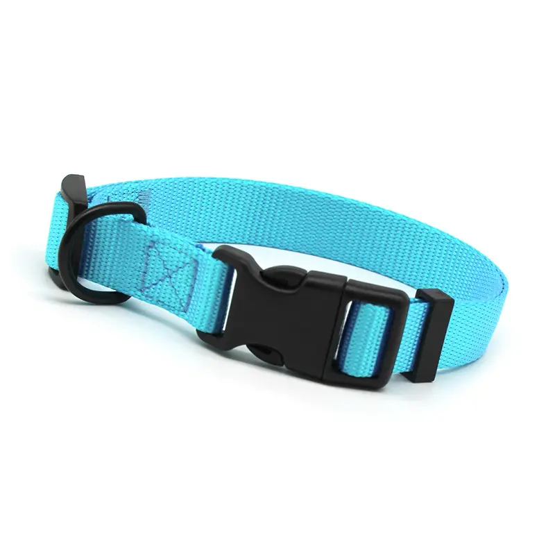 Basic Nylon Dog Collar Designer Solid Adjustable Puppy Pet Fancy Collars with ID Tag