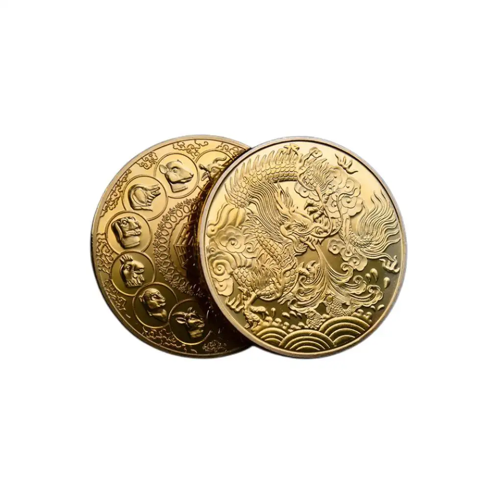 Moneda antigua personalizada de Metal, colección promocional de monedas antiguas de diseño de dragón de alta calidad, venta al por mayor