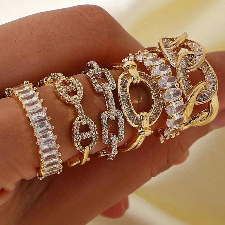 Dazgirl الإمالة مجوهرات ل 2023 خواتم مجوهرات الفولاذ المقاوم للصدأ للنساء مزيج الكثير غير تشويه المياه واقية المجوهرات