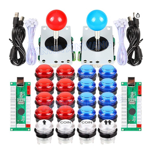 2 jugadores Zero Delay USB PC MAME consola de videojuegos Arcade Stick DIY Kit LED claro pulsador Joystick para Raspberry Coin Pusher - Product Image 1