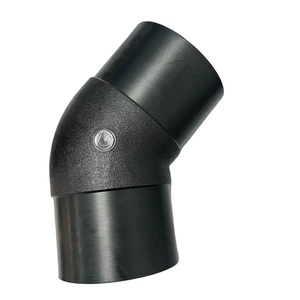 ขายดี PE100 HDPE 45 ข้อศอกอุปกรณ์ท่อ ISO 4427 ที่เข้ากันได้กับบริการแปรรูปแม่พิมพ์น้ําสีแดง - Product Image 1