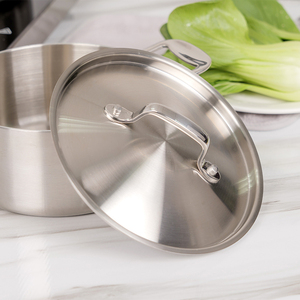 Nhà Bếp ba ply thép không gỉ <span class=keywords><strong>Cookware</strong></span> Set không dính nấu ăn Chảo chảo & stockpot với nắp thép vật liệu kim loại - Product Image 3