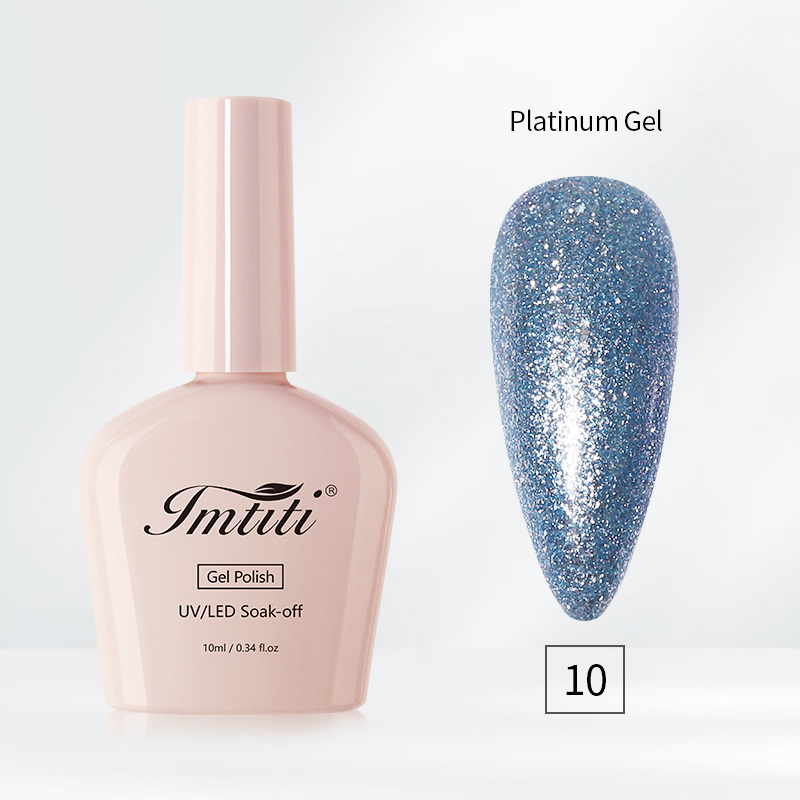 Gel pailleté platine 10#