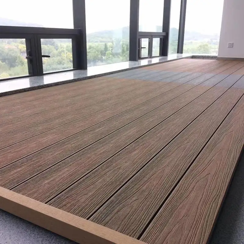 WPC DIY board decking tile legno composito di plastica (WPC) decking/pavimenti pavimenti in legno ingegnerizzato facile da installare a basso prezzo
