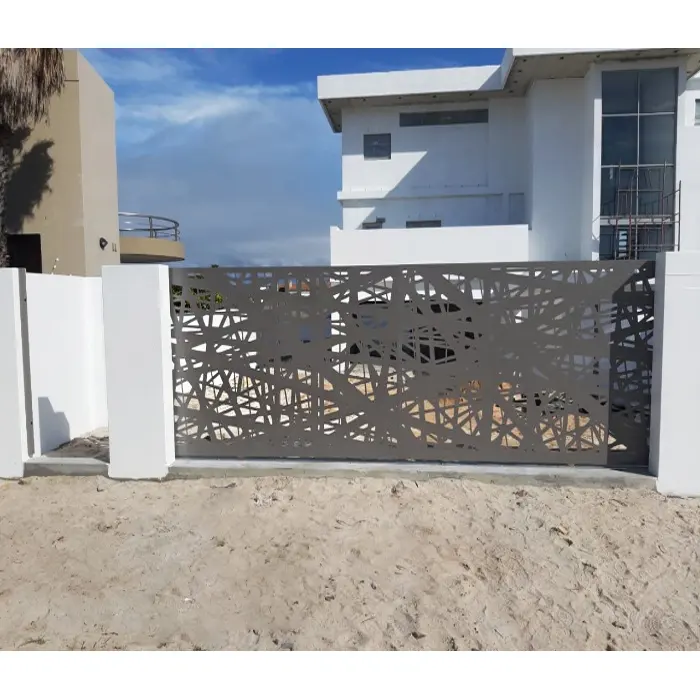 Valla moderna de aluminio para exteriores, pared de jardín, casa, patio trasero, privacidad, valla de jardín, VALLA DE Metal, paneles decorativos