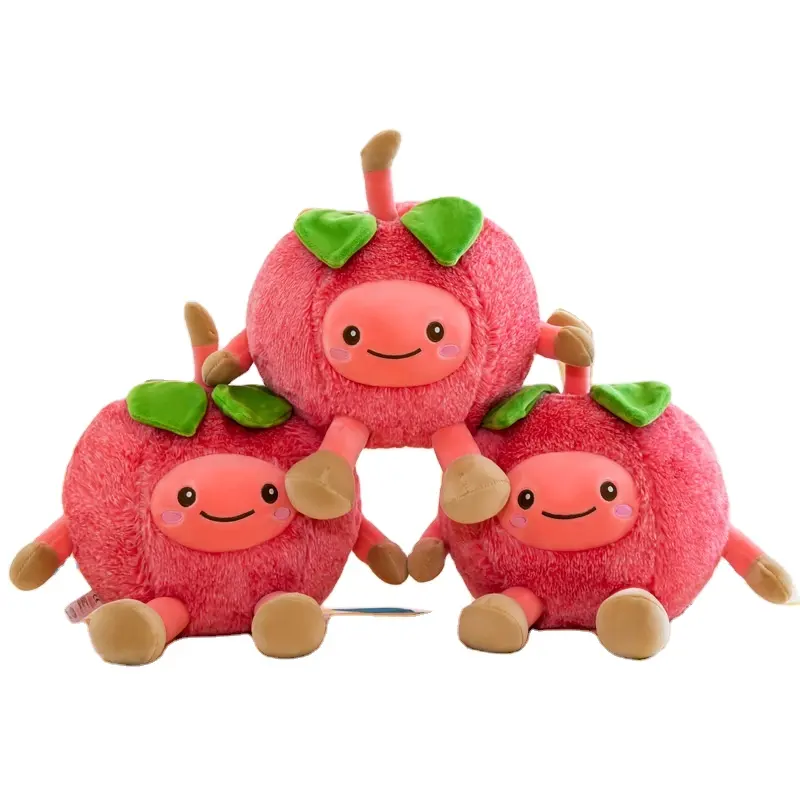 HECION nueva fruta divertida fiesta verde bonita pera melocotón fruta juguetes de peluche Animal de peluche gran oferta salida de fábrica