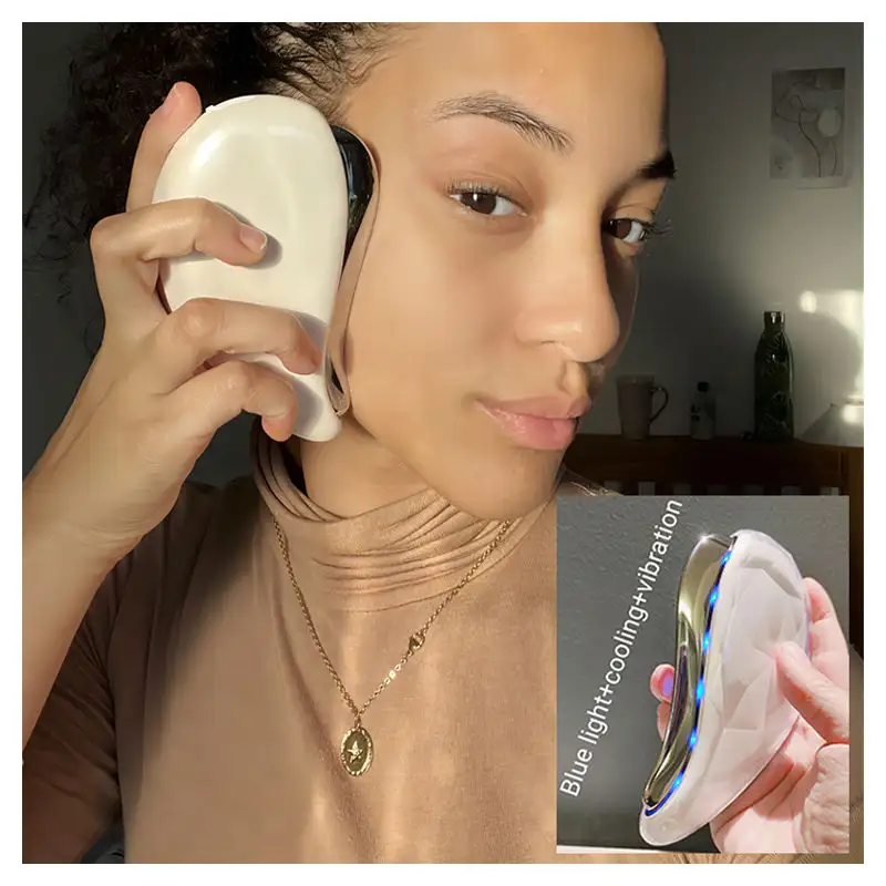 Gua sha elétrico 5 em 1 elétrico gua sha massageador galvânico ferramenta de escultura facial equipamento de beleza para dispositivos faciais