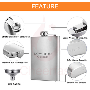 Thuận tiện sản phẩm thép không gỉ Rượu du lịch rượu vang Nồi mini Hip Flask - Product Image 3