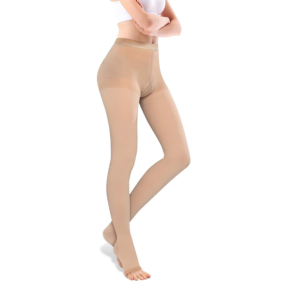 Beige Pantyhose Open toe 10-20mmhg