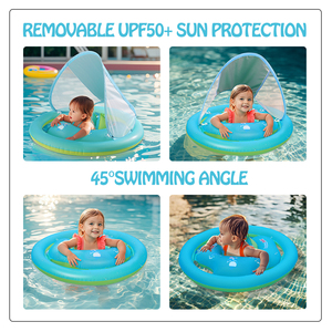 Flotador Inflable Grande para Bebé, Piscina con Asiento de Seguridad Ajustable y Toldo PARA LA Playa - Product Image 5