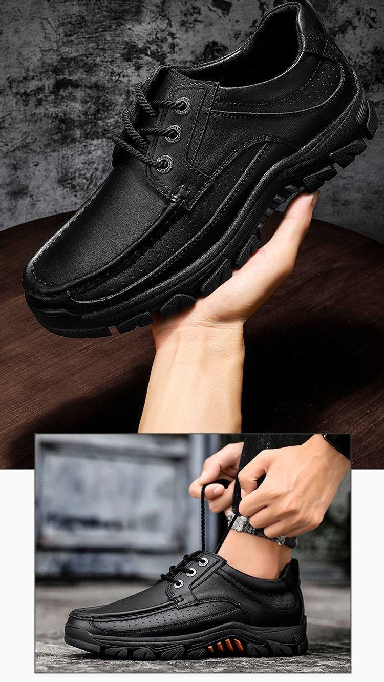 Genuine Leather Stylish Fashionable Casual Dress Less Up Shoe For Men Black S219-3542 (STOCK ITEM) 6 PRISTINE